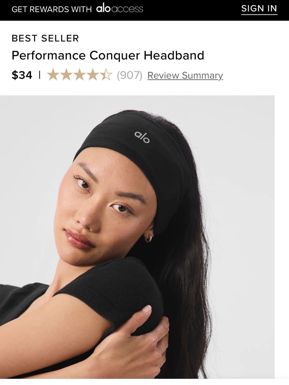 Brand new Alo Yoga Headband in Steel Grey